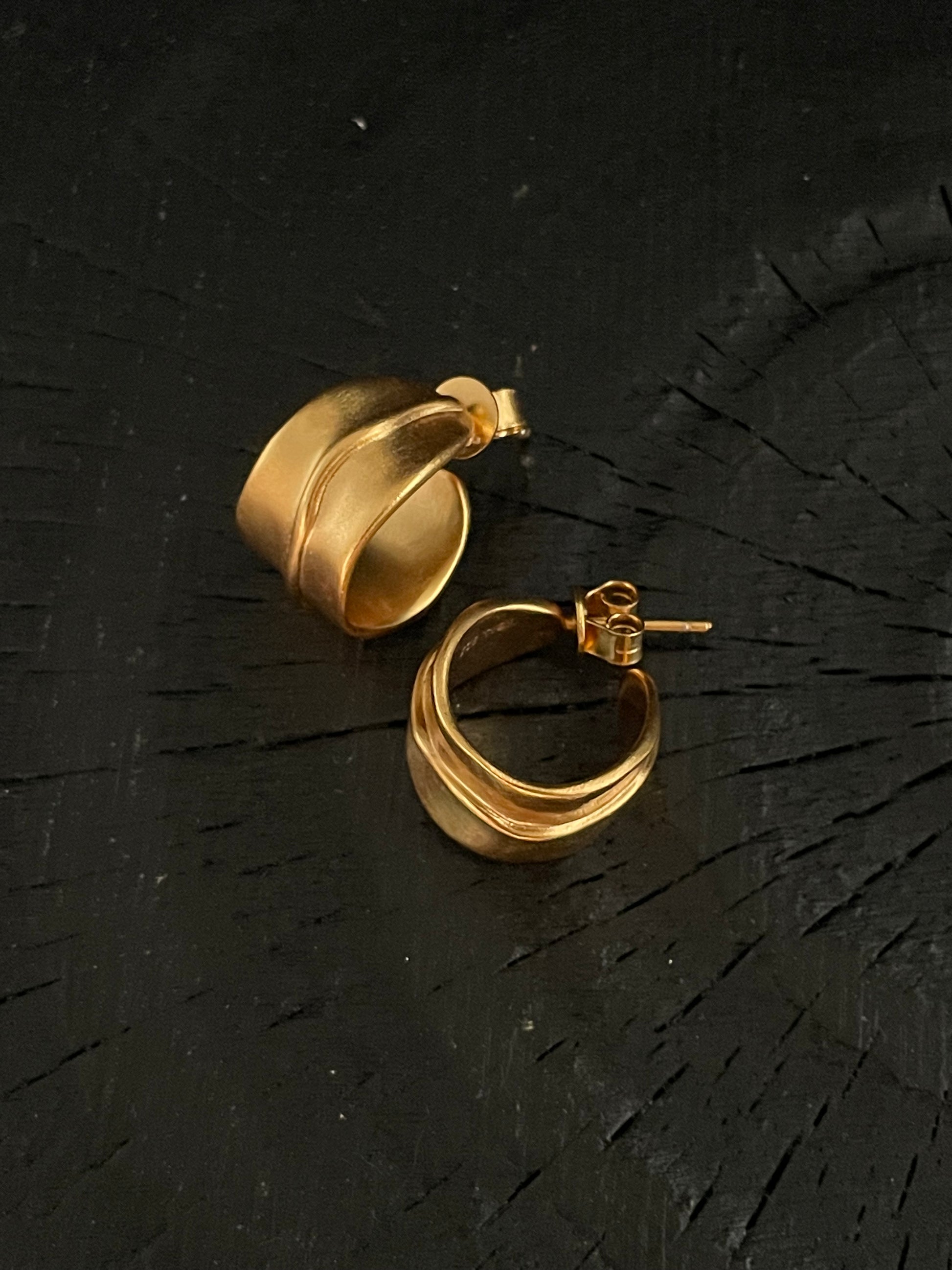 Gold Earrings / Handmade Jewelry / Gold Plated / Gold Vermeil / Gold Hoops