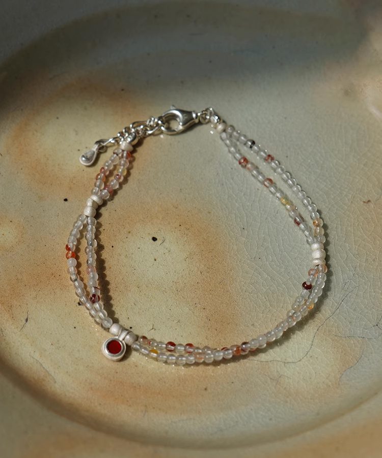 Silver Bracelet / Handmade Jewelry / Sterling Silver / Daily Jewel / Crystal stones / gemstones