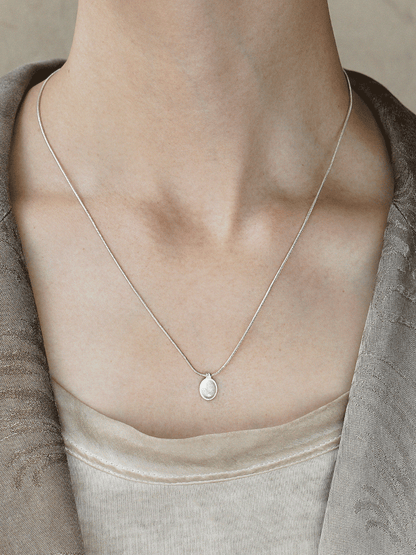 Silver Foxtail Chain Long Necklace