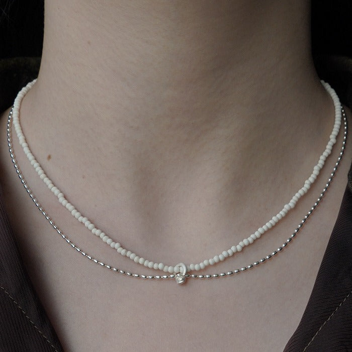 Silver Necklace / Handmade Jewelry / Layer style /