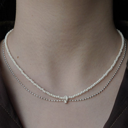 Silver Necklace / Handmade Jewelry / Layer style /