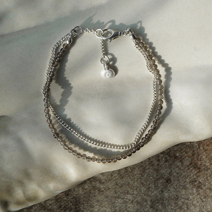 Smoky Quartz Silver Bracelet