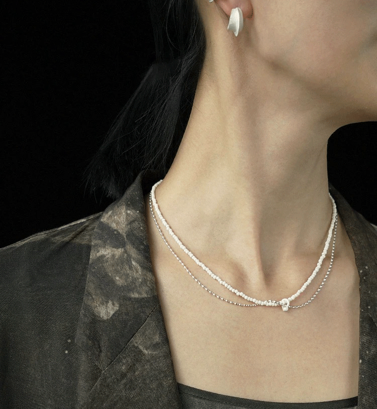 Silver Necklace / Handmade Jewelry / Layer style / 